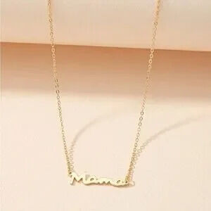 GOLD Mama Pendant Chain Necklace Gift Dainty Minimalist